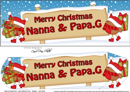Large DL Merry Christmas NANNA & PAPA.G 3D decoupage 