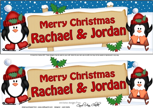 Large DL Merry Christmas RACHAEL & JORDAN 3D decoupage 