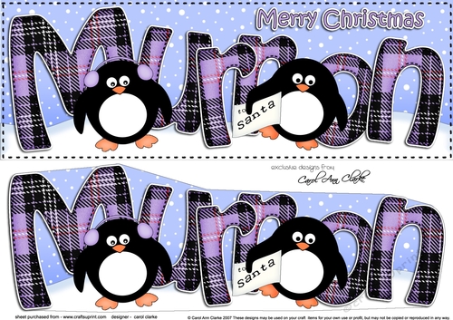 Large DL Merry Christmas MURRON 3D decoupage 