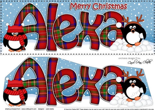 Large DL Merry Christmas ALEXA 3D decoupage 