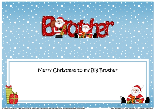 Large DL Merry Christmas TO MY BIG BROTHER insert