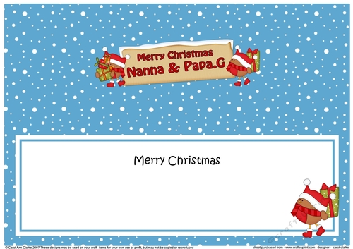 Large DL Merry Christmas NANNA & PAPA.G insert