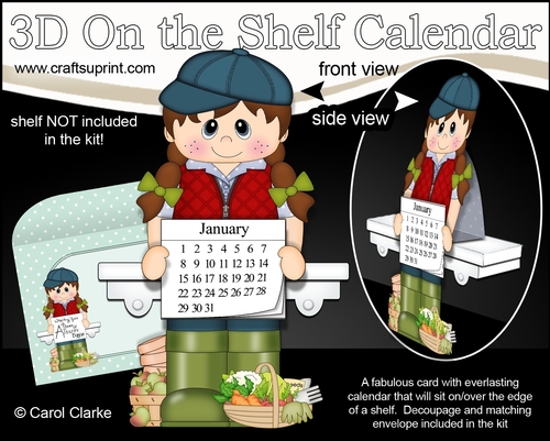3D On the Shelf Everlasting Calendar Kit - Veggie Patch Girl Jayna
