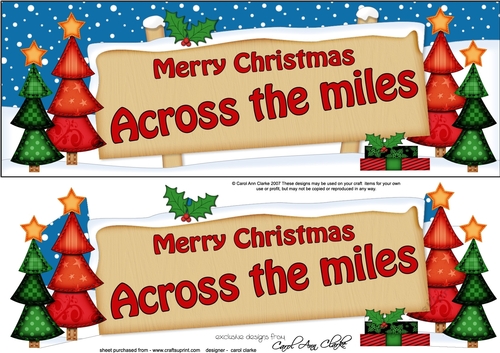 large DL Christmas ACROSS THE MILES Trees Signpost Easicut decoupage