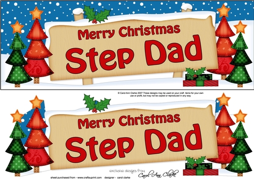 large DL Christmas STEP DAD Trees Signpost Easicut decoupage