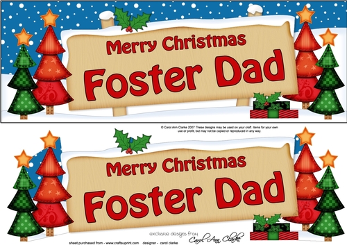 large DL Christmas FOSTER DAD Trees Signpost Easicut decoupage