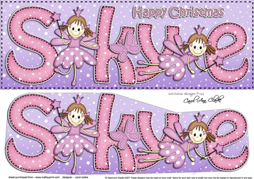 Large DL Merry Christmas SKYE 3D decoupage 