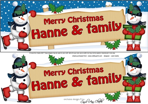 Large DL Merry Christmas HANNE & FAMILY 3D decoupage 