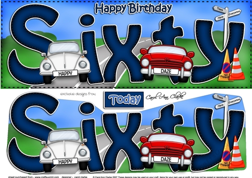 Large DL 60th Birthday Card & 3D decoupage