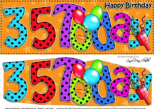 Large DL 35th Birthday Card & 3D decoupage