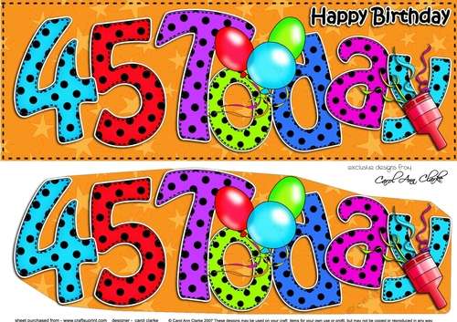 Large DL 45th Birthday Card & 3D decoupage
