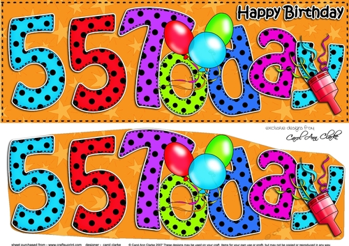 Large DL 55th Birthday Card & 3D decoupage
