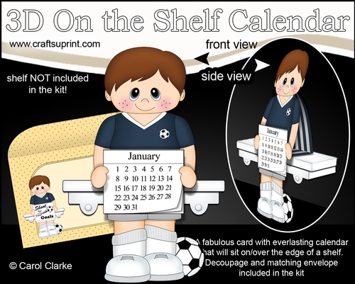 3D On the Shelf Everlasting Calendar Kit - Little Footballer Elroy