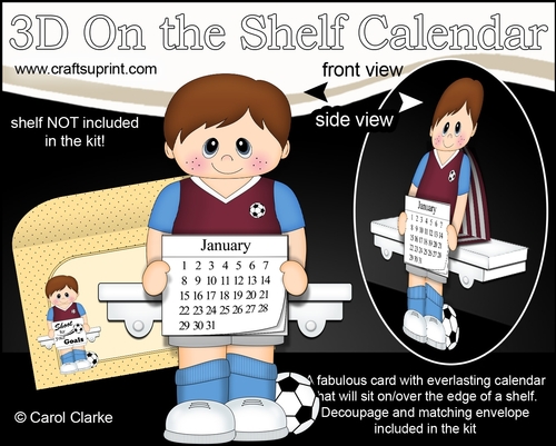 3D On the Shelf Everlasting Calendar Kit - Little Footballer Dewitt