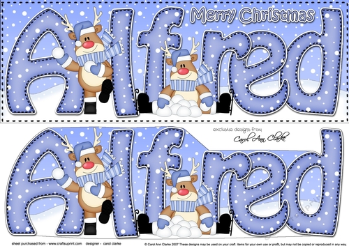 Large DL Merry Christmas ALFRED 3D decoupage 
