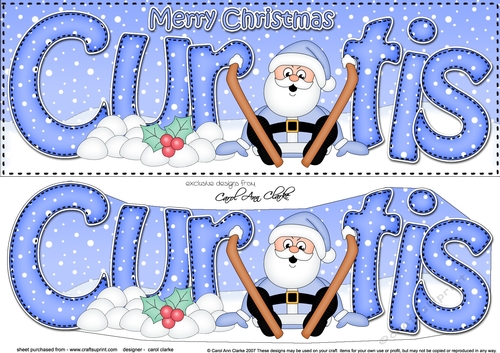 Large DL Merry Christmas CURTIS 3D decoupage 