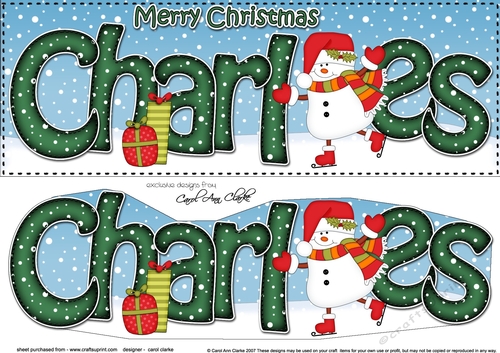 Large DL Merry Christmas CHARLES 3D decoupage 