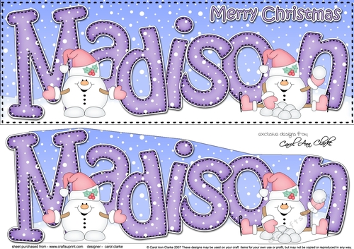 Large DL Merry Christmas MADISON 3D decoupage 