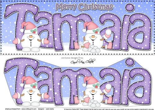 Large DL Merry Christmas TAMAIA 3D decoupage 