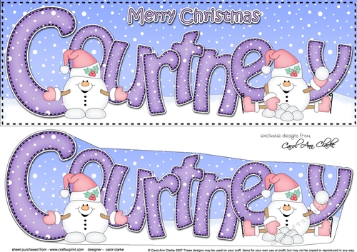 Large DL Merry Christmas COURTNEY 3D decoupage 