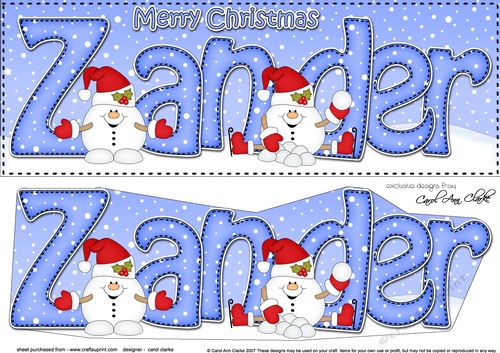 Large DL Merry Christmas ZANDER 3D decoupage 