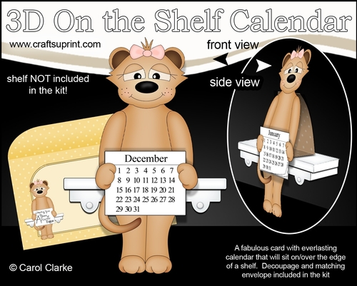 3D On the Shelf Everlasting Calendar Kit - Cute Little Meerkat Mia
