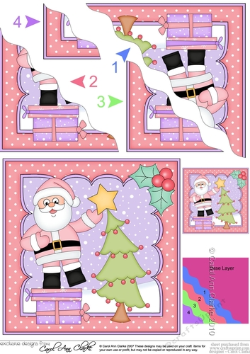 Christmas Santa adds the Star to the Christmas Tree Wavy Corner Side Stacker