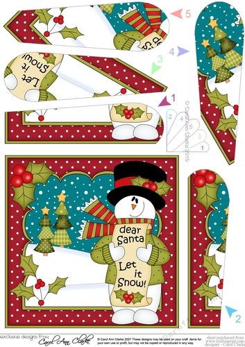 Christmas Snowman Rio wants it to Snow at the North Pole Fan Pyramage Topper