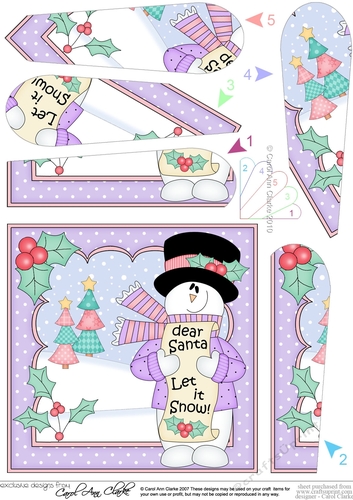 Christmas Snowman Rio wants it to Snow at the North Pole Fan Pyramage Topper