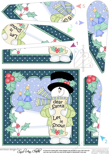 Christmas Snowman Rio wants it to Snow at the North Pole Fan Pyramage Topper