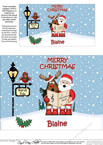Merry Christmas Chocolate Wrapper BLAINE