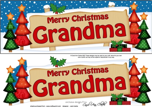 Large DL Christmas Trees GRANDMA Signpost 3D Decoupage