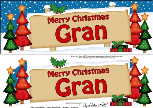 Large DL Christmas Trees GRAN Signpost 3D Decoupage