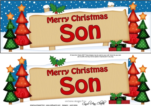 Large DL Christmas Trees SON Signpost 3D Decoupage