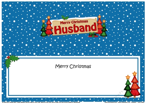 large DL Christmas Trees HUSBAND Signpost insert