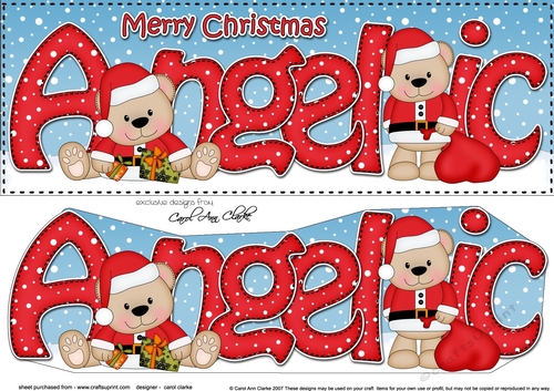 Large DL Merry Christmas ANGELIC 3D decoupage 