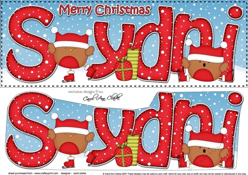 Large DL Merry Christmas SYDNI 3D decoupage 