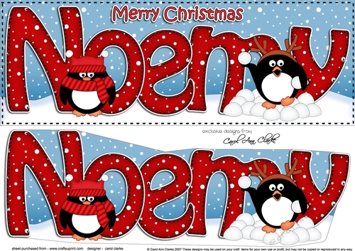 Large DL Merry Christmas NOEMY 3D decoupage 