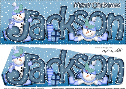 Large DL Merry Christmas JACKSON 3D decoupage 