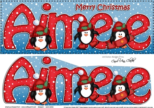 Large DL Merry Christmas AIMEE 3D decoupage 