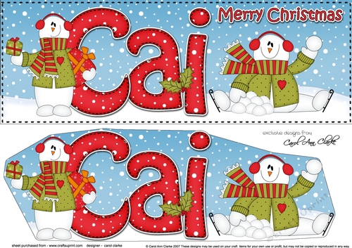 Large DL Merry Christmas CAI 3D decoupage