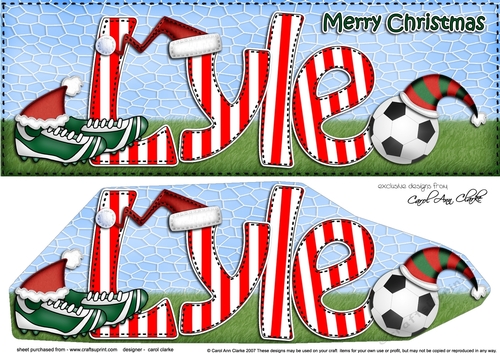 Large DL Merry Christmas LYLE 3D decoupage