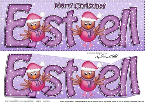 Large DL Merry Christmas ESTELL 3D decoupage