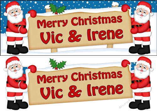 Large DL Merry Christmas VIC & IRENE 3D decoupage