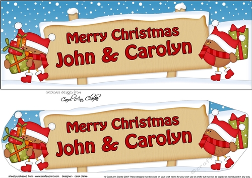Large DL Merry Christmas JOHN & CAROLYN 3D decoupage
