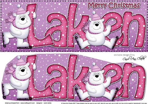 Large DL Merry Christmas LAKEN 3D decoupage