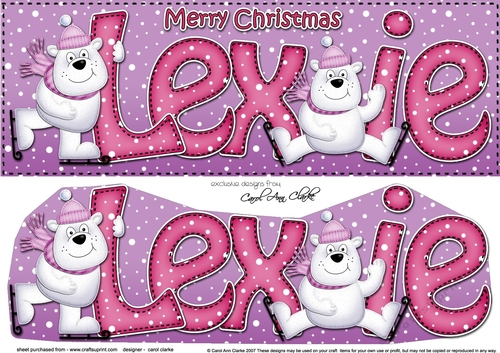 Large DL Merry Christmas LEXIE 3D decoupage