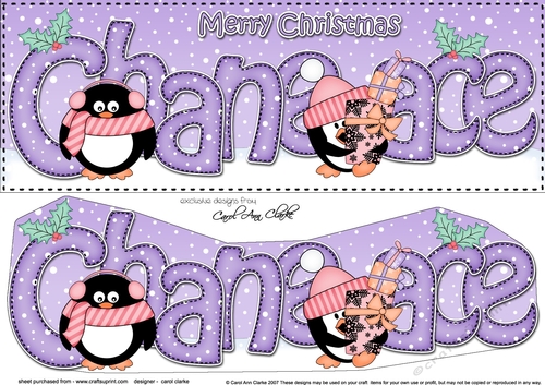 Large DL Merry Christmas CHANEACE 3D decoupage