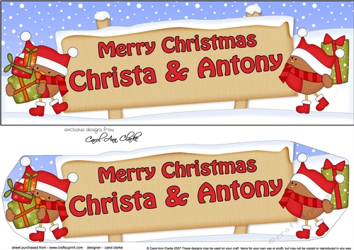 Large DL Merry Christmas CHRISTA & ANTONY 3D decoupage