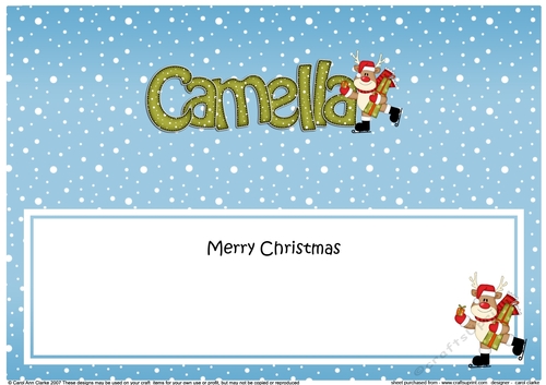 Large DL Merry Christmas CAMELLA insert